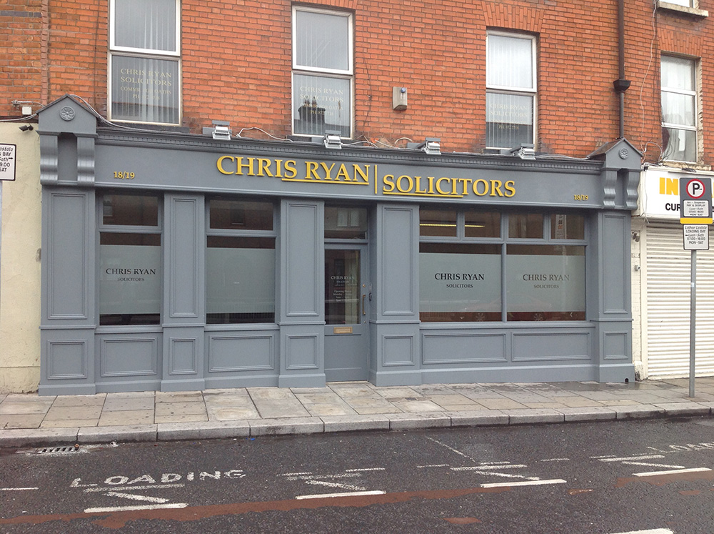 Chris Ryan Solicitors Shopfront, Dublin